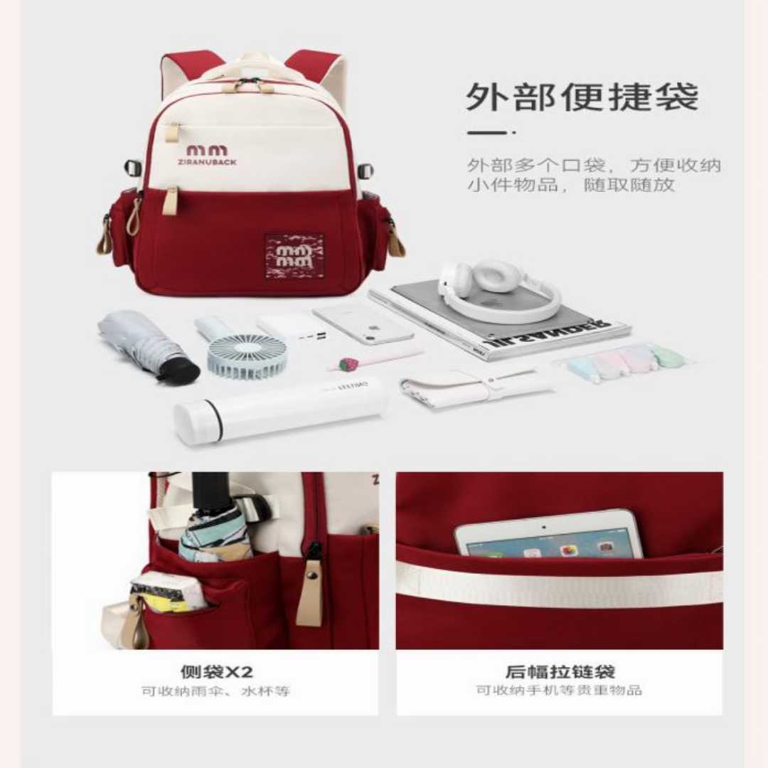 Red,Stain-Resistant,School,Backpack,for,Middle,School,,High,School,&,College,Students