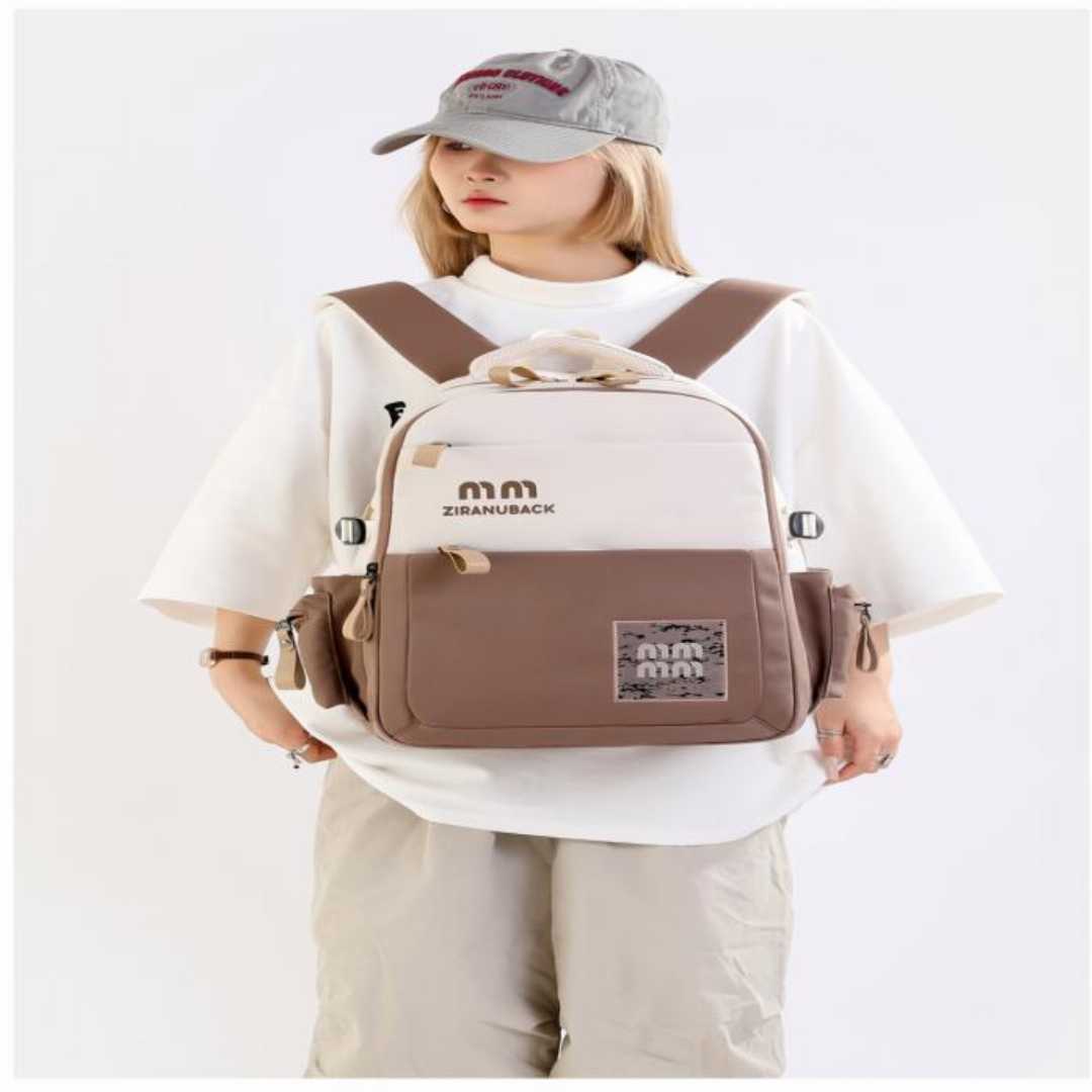 khaki,Stain-Resistant,School,Backpack,for,Middle,School,,High,School,&,College,Students