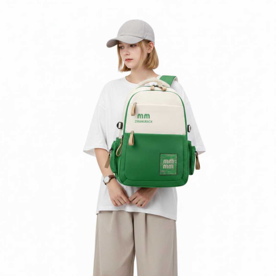 Green,Stain-Resistant,School,Backpack,for,Middle,School,,High,School,&,College,Students