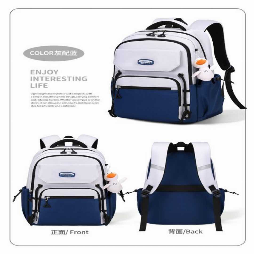 Blue ,Stain-Resistant,School,Backpack,for,Middle,School,,High,School,&,College,Students