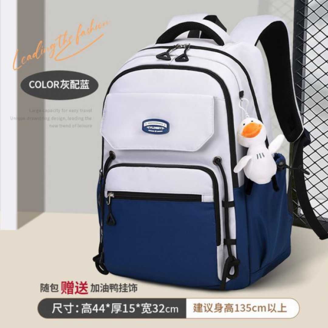 Blue ,Stain-Resistant,School,Backpack,for,Middle,School,,High,School,&,College,Students