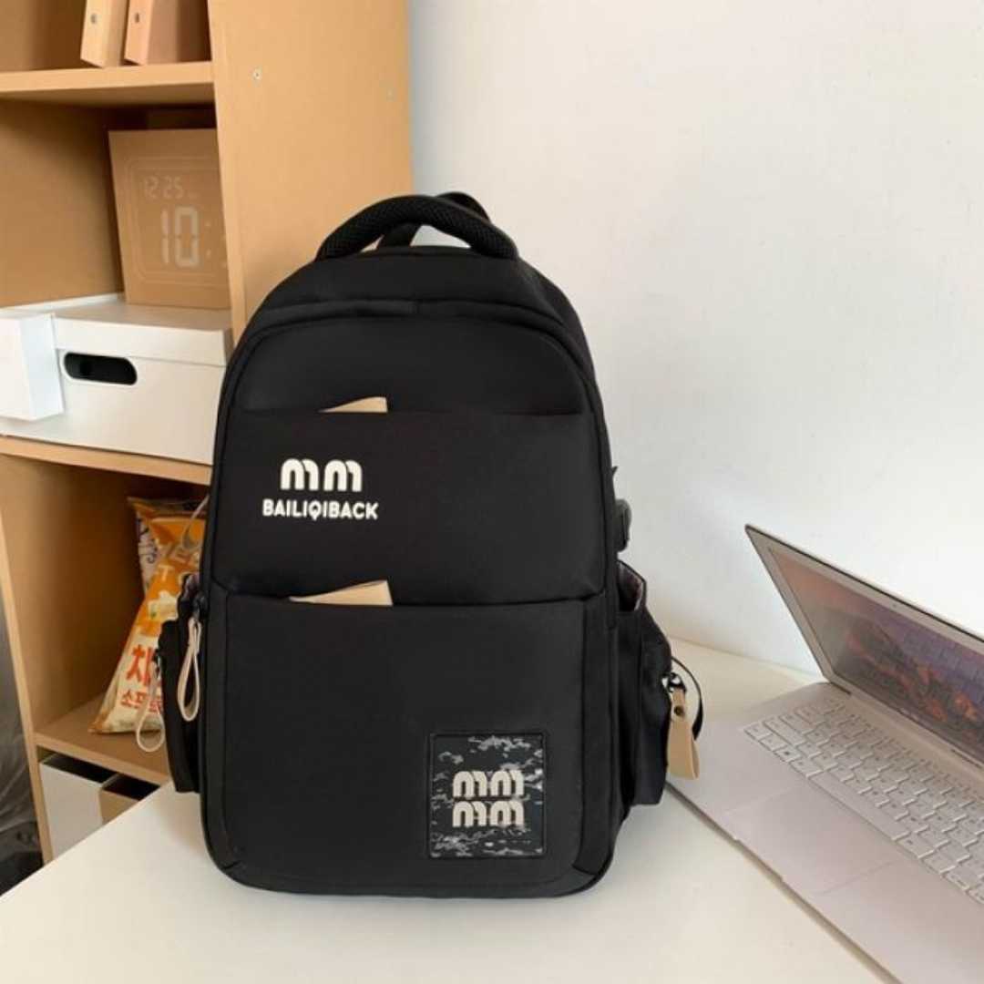 Black,Stain-Resistant,School,Backpack,for,Middle,School,,High,School,&,College,Students