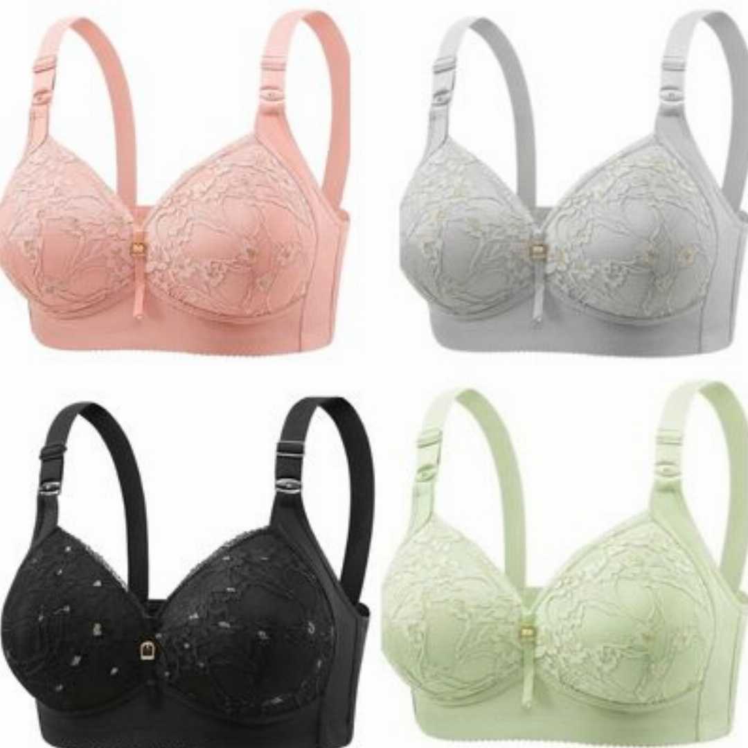 4,Pce,China,high,quality,embroidered,lace,Bra,(Black+Rose,Gold+Ash+Green)